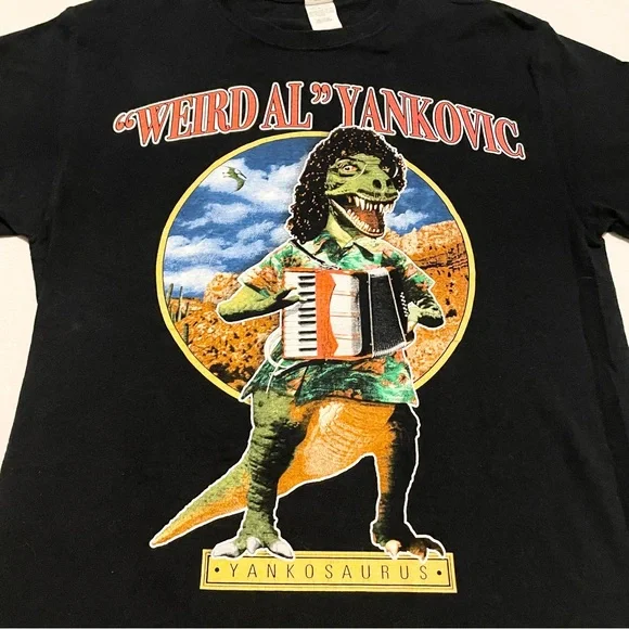Weird Al Yankovic Yankosaurus T-Rex Accordion Shirt Size Medium - Picture 2 of 16